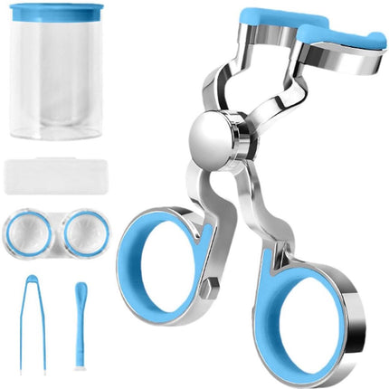 Contact Lens Wearing Aids - Eyelid Wear Aid - Lens Suction Cup - Contact Lens Holder - Contact Lens Eyelid Tensioner - Lens Suction Cup - Contact Lens Holder - Silicone Soft - Blue.