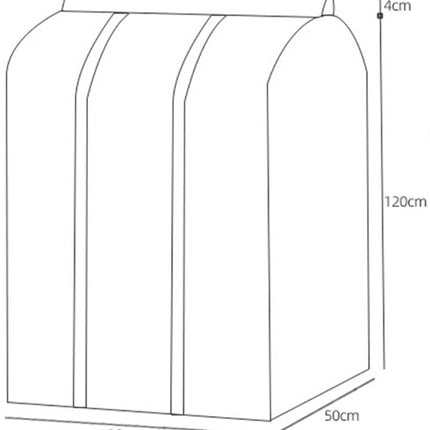 Garment Cover - Clothes Hanging Protector - Clothes Storage Bag - Garment Bag - Hanging Storage Bag - Transparent - Waterproof - For Wardrobe and Clothes Rack - With Zipper - 50*100*120cm - PEVA.