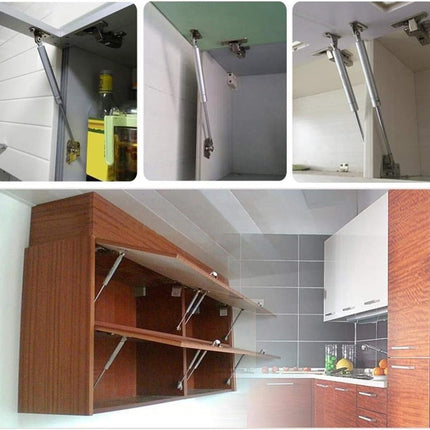 2 pieces - Gas spring for flap - Softclose Door fitting - 100N - steel - Telescopic cabinet door gas spring - Hydraulic support - Door lift damper for cabinet door or flap - Furniture mounting parts.