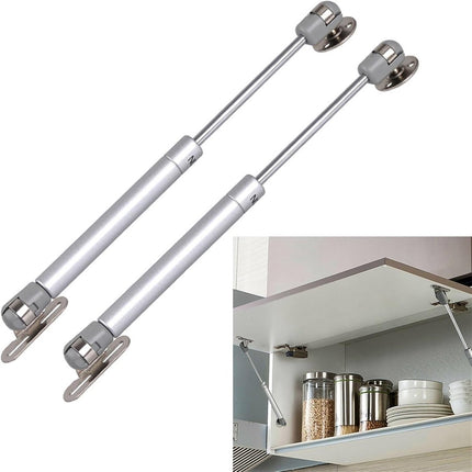2 pieces - Gas Spring - Softclose Door Fitting - 120N - Zinc Alloy - Silver - Telescopic Cabinet Door Gas Spring - Hydraulic Support - Door Lift Damper for Cabinet Door or Flap.