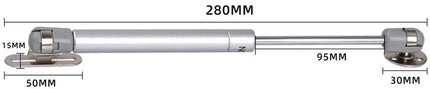 2 pieces - Gas Spring - Softclose Door Fitting - 120N - Zinc Alloy - Silver - Telescopic Cabinet Door Gas Spring - Hydraulic Support - Door Lift Damper for Cabinet Door or Flap.
