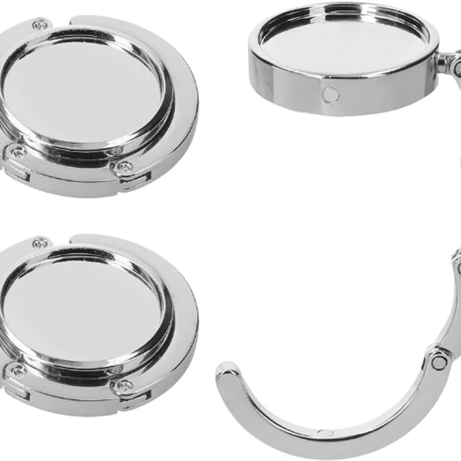 3 pieces - Bag hook - Hook for bags and backpacks - Bag hanger - Bag hooks - Bag hooks - Bag hook - Bag hook table - Bag hanger on the table - Silver - Foldable - Zinc alloy - 9.3 * 4.9 cm - for handbag, school bag, headphones, etc..