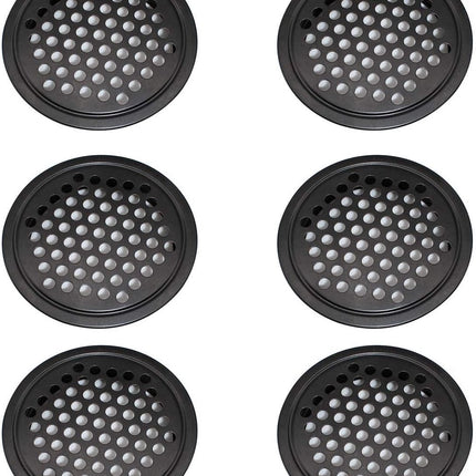 pieces - air grilles - ventilation grille cover - ventilation grille - ventilation holes - 53mm - black - round - stainless steel - for kitchen, bathroom, wardrobe, cupboard.