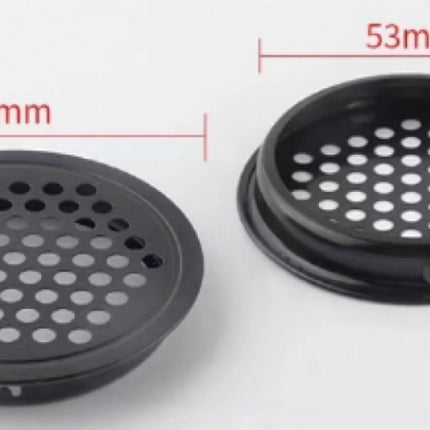 pieces - air grilles - ventilation grille cover - ventilation grille - ventilation holes - 53mm - black - round - stainless steel - for kitchen, bathroom, wardrobe, cupboard.