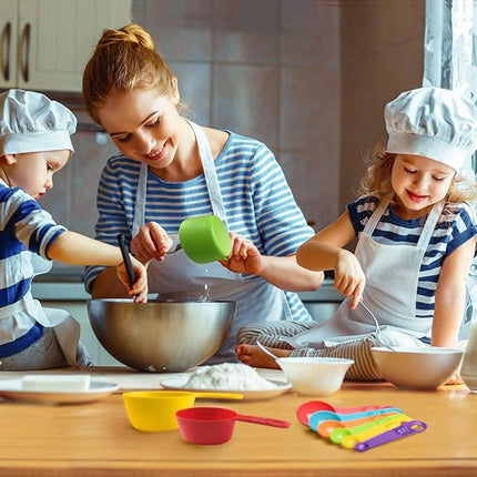 12-Piece Measuring Spoon Set - Measuring Spoons - Colorful - Measuring Cups - PP - Measuring Scoops & Cups - Kitchen Baking Utensils Coffee Spoon - Plastic Measuring Spoons and Cups - 20*9.5*8.5cm.