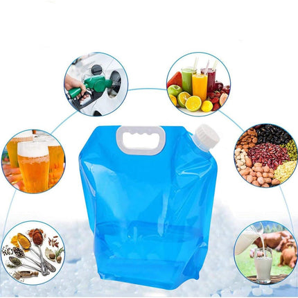 Collapsible Water Jerrycan - 4-Piece Water Reservoir Set - 5 and 10 Liter Flexible Water Jerrycan with Closed Lid and Faucet Switch - Emergency Water Reservoir - Outdoor Life - Emergency Kit - Home Emergency Kit - Portable Emergency Drinking Water Bag.