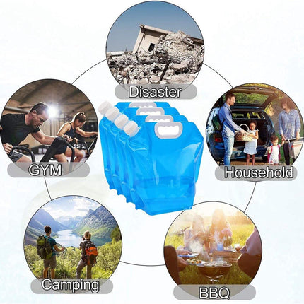 Emergency kit - 2 pieces Foldable water jerry can 5 and 10 liters - 2 pieces Emergency  - et 160x210cm - combination - survival  - et - thermal - Survival Kit - water reservoir for emergency - for outdoor, hiking, camping.