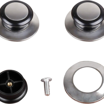 Pot Lid Knob - 5 Pieces - Lid Knob - 5-12mm Universal - Lid Handle - Kitchen Cookware Knob - For Replacing Pot Lids - 5.8*2.3cm - Silver and Black.