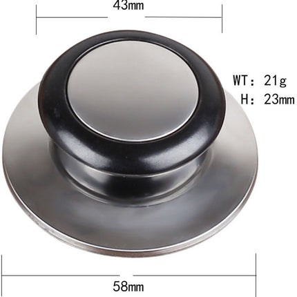 Pot Lid Knob - 5 Pieces - Lid Knob - 5-12mm Universal - Lid Handle - Kitchen Cookware Knob - For Replacing Pot Lids - 5.8*2.3cm - Silver and Black.