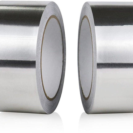 2 pcs - Aluminum adhesive tape - Aluminum foil tape - sealing tape - aluminum foil - insulation tape - Aluminum tape - heat resistant - waterproof - 5cm x 5m - for kitchen, bathroom, electrician, metal surface.