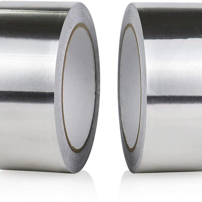2 pcs - Aluminum adhesive tape - Aluminum foil tape - sealing tape - aluminum foil - insulation tape - Aluminum tape - heat resistant - waterproof - 5cm x 5m - for kitchen, bathroom, electrician, metal surface.