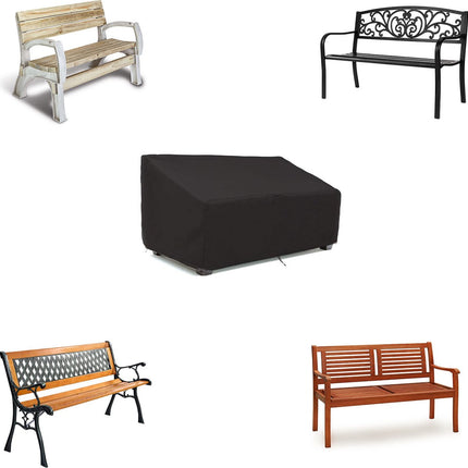 Garden Bench Cover - Garden Bench Cover - Garden Bench Cover - Garden Furniture Cover - Waterproof - 210D Oxford Cloth - Black - 224*83*84cm.