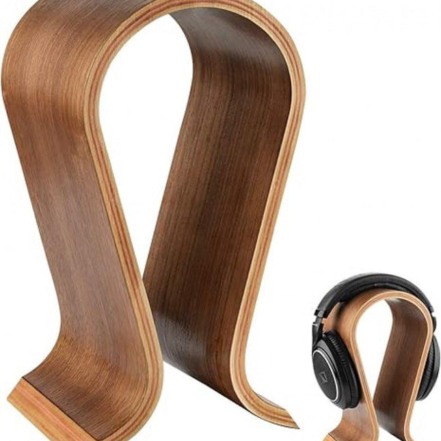 Headset Stand - Headphone Stand - Headphone Holder - Headphone Hook - Headphone Hanger - Wooden - 255*100*155MM - Wood Color.