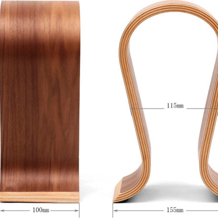 Headset Stand - Headphone Stand - Headphone Holder - Headphone Hook - Headphone Hanger - Wooden - 255*100*155MM - Wood Color.