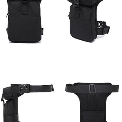Waist Bag - Leg Bag - Motorcycle Waist Bag - Motorcycle Bag - Tactical Leg Bag - Tool Bag - Unisex - Black - Large Capacity - 16*5*29 cm - 4 Compartments - Polyester.