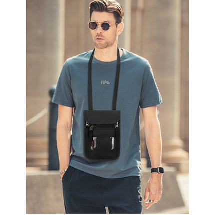 Neck pouch - Anti-skimming RFID Signal Blocking - Travel wallet - Passport pouch - For women and men - Water-repellent - Travel wallet - Neck pouch for travel and holidays - Black.