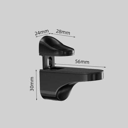 Glass Clamp - 4 Pieces - Glass Shelf Brackets - Zinc Alloy - Glass Shelf Brackets - Adjustable - Duckbill Glass Clamp - Glass Shelf Support Bracket - Clamp Holder Wall Mount - For 3mm-18mm Thick Glass and Wood Shelves - 5.6cm - Black.