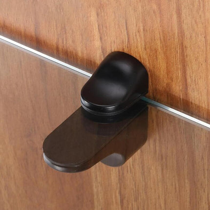 Glass Clamp - 4 Pieces - Glass Shelf Brackets - Zinc Alloy - Glass Shelf Brackets - Adjustable - Duckbill Glass Clamp - Glass Shelf Support Bracket - Clamp Holder Wall Mount - For 3mm-18mm Thick Glass and Wood Shelves - 5.6cm - Black.