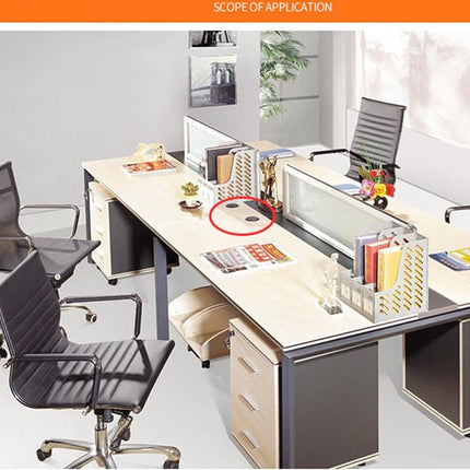 4 Pieces - Cable Organizer - Ø 60mm - Cable Management for Desks - End Caps for Desks - Metal Cable Grommet for Computer Desk - Metal - Bronze.