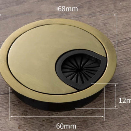 4 Pieces - Cable Organizer - Ø 60mm - Cable Management for Desks - End Caps for Desks - Metal Cable Grommet for Computer Desk - Metal - Bronze.