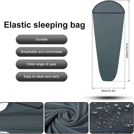 Sleeping Bag - Summer Sleeping Bag - Sleeping Bag - Thin Sleeping Bag - Travel Sheet - Inner Sleeping Bag - Lightweight - 1 Person - for Travel, Hotels & Hostels, Camping - Gray - 80*200cm - Polyester.
