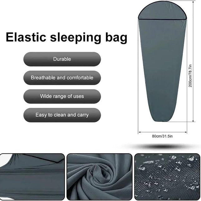 Sleeping Bag - Summer Sleeping Bag - Sleeping Bag - Thin Sleeping Bag - Travel Sheet - Inner Sleeping Bag - Lightweight - 1 Person - for Travel, Hotels & Hostels, Camping - Gray - 80*200cm - Polyester.