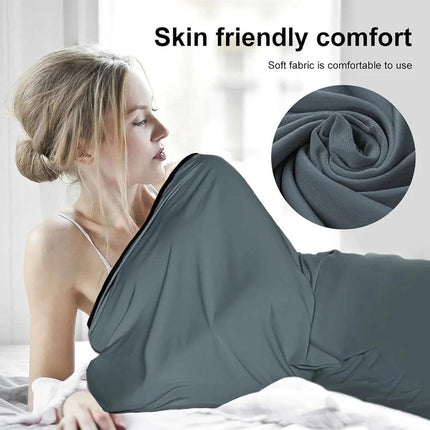 Sleeping Bag - Summer Sleeping Bag - Sleeping Bag - Thin Sleeping Bag - Travel Sheet - Inner Sleeping Bag - Lightweight - 1 Person - for Travel, Hotels & Hostels, Camping - Gray - 80*200cm - Polyester.