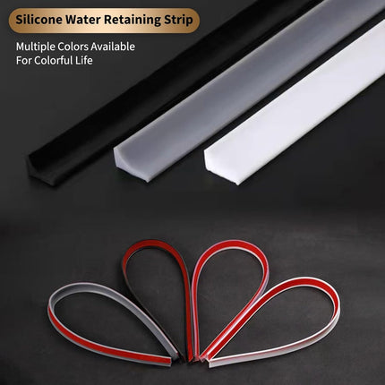 Shower thresholds - 2 meters - Anti-water strip - Foldable shower water dam - dry and wet separation - black - Sanitary Water Stopper - TPE - shower threshold water stop barrier and retention system and keeps water within the threshold.