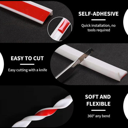 Shower thresholds - 2 meters - Anti-water strip - Foldable shower water dam - dry and wet separation - black - Sanitary Water Stopper - TPE - shower threshold water stop barrier and retention system and keeps water within the threshold.