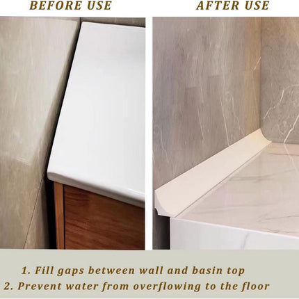 Shower Water Stopper - 1 m - T-type Shower Strip - Water Stopper - Self-Adhesive Sealant Edge - Sanitary Water Stopper - for kitchen and bathroom, shower screen, shower threshold, bathtub water dam, countertop edge trim.