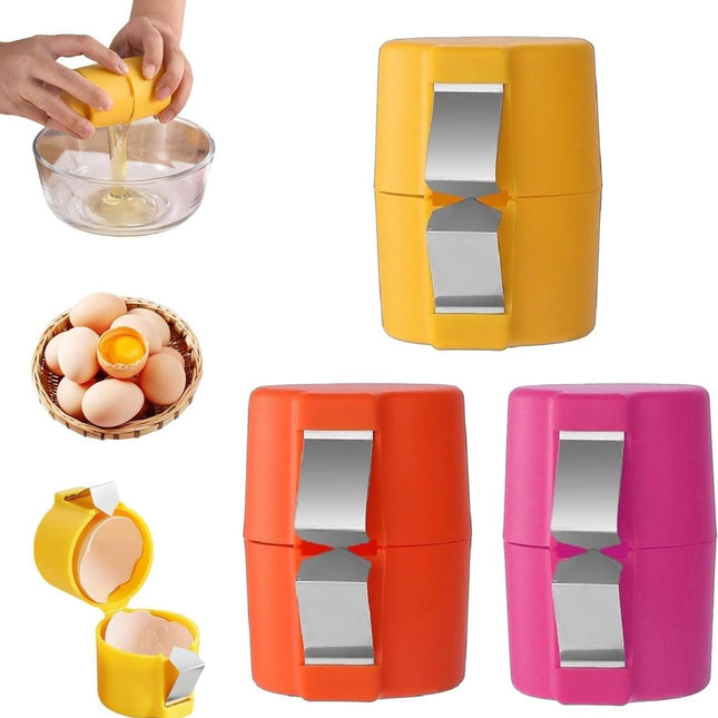 Eggshell Cutter - 3 Pieces - Egg Slicers - Eggshell Opener for Hard-Boiled Eggs, Egg Cracker Tool for Raw Eggs, for Soft-Boiled Eggs, Stainless Steel Egg Slicer, Eggshell Slicer for Home Kitchen Use.