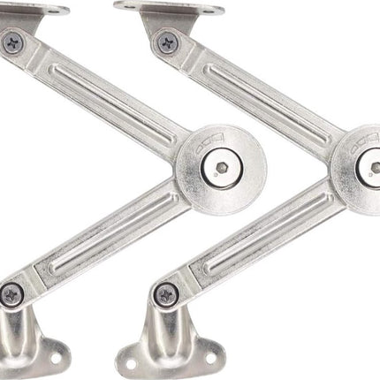 Flap hinge - 2 pieces - Stop hinge - Furniture hinge - Cabinet hinge - Overlay hinge - Flap supports - Lid support hinge - Zinc alloy - Silver - Nickel plated - With screws and Allen key - for kitchen, cabinet lift door.
