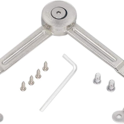 Flap hinge - 2 pieces - Stop hinge - Furniture hinge - Cabinet hinge - Overlay hinge - Flap supports - Lid support hinge - Zinc alloy - Silver - Nickel plated - With screws and Allen key - for kitchen, cabinet lift door.