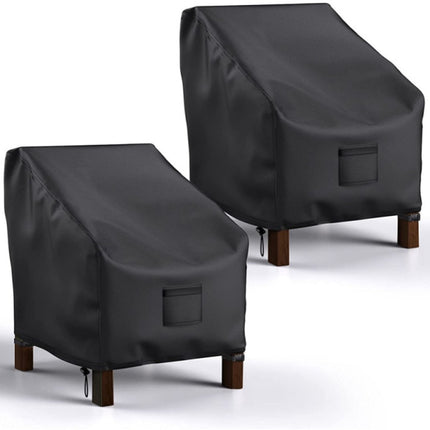 Waterproof Chair Cover - Set of 2 - Garden Chair Cover - Protective Cover for Garden Furniture - Garden Furniture Cover - Garden Chair Cover - 96 x 79 x 74 cm - For Outdoor Use in the Garden, Balcony or Terrace - Black - 210D Oxford Cloth - Waterproof - D.
