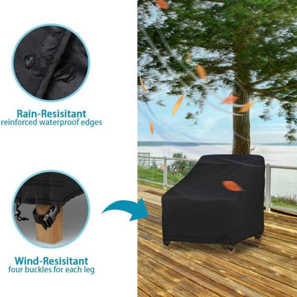 Waterproof Chair Cover - Set of 2 - Garden Chair Cover - Protective Cover for Garden Furniture - Garden Furniture Cover - Garden Chair Cover - 96 x 79 x 74 cm - For Outdoor Use in the Garden, Balcony or Terrace - Black - 210D Oxford Cloth - Waterproof - D.
