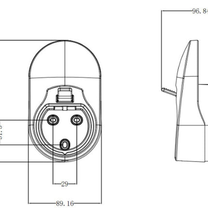 Charging cable mounting bracket for car - universal cable holder for EV - black.