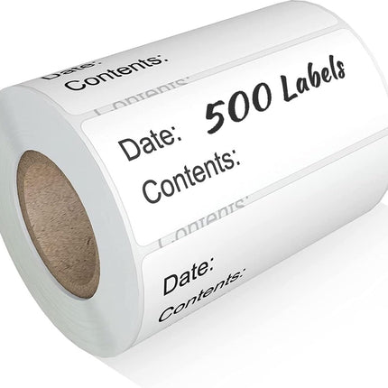 500 Pieces - Freezer Labels - Freezer Stickers - Food Labels - Best Before Labels - Labels - 2.5*5cm - Writable - For Containers, Boxes, Bags.