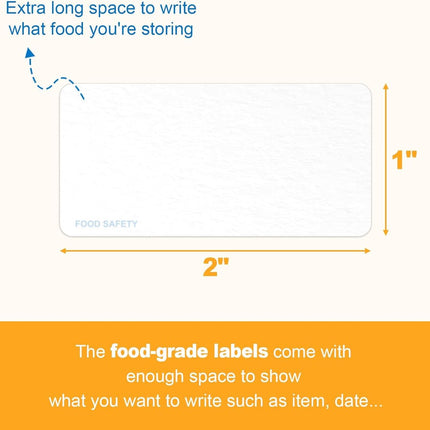500 Pieces - Freezer Labels - Freezer Stickers - Food Labels - Best Before Labels - Labels - 2.5*5cm - Writable - For Containers, Boxes, Bags.