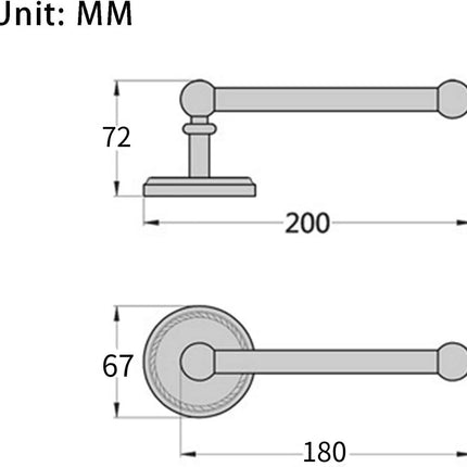 Toilet Roll Holder - Paper Holder - Toilet Roll Holder - Bathroom Accessories - 200 * 72 * 67 mm - Brass - Toilet Paper Holder - Wall-Mounted.