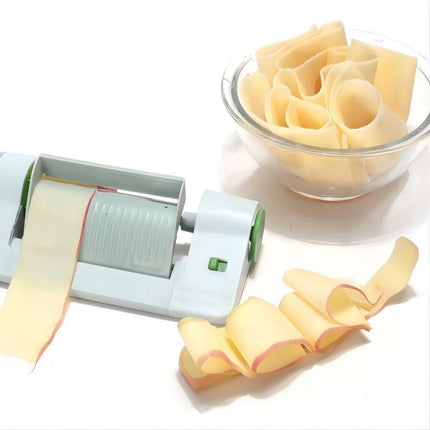 Vegetable Slicer - Spiral Slicer - Kitchen Slicer - Plastic - 22.5*10.5*5.5cm - Light Gray, Green.