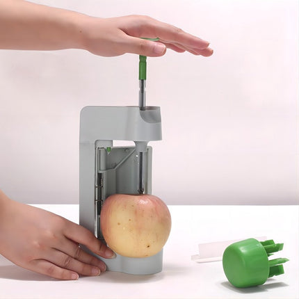 Vegetable Slicer - Spiral Slicer - Kitchen Slicer - Plastic - 22.5*10.5*5.5cm - Light Gray, Green.