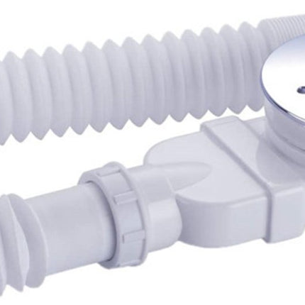 Shower tray siphon - Shower tray drains - Flat shower tray - Extra flat shower tray siphon - Drain set - Shower tray siphon - Shower tray siphon flat - For flat shower trays - Silver and white - Plastic.