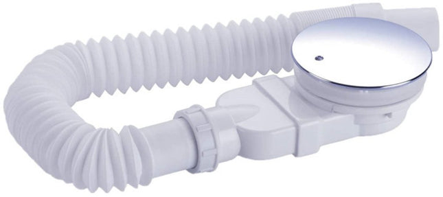 Shower tray siphon - Shower tray drains - Flat shower tray - Extra flat shower tray siphon - Drain set - Shower tray siphon - Shower tray siphon flat - For flat shower trays - Silver and white - Plastic.