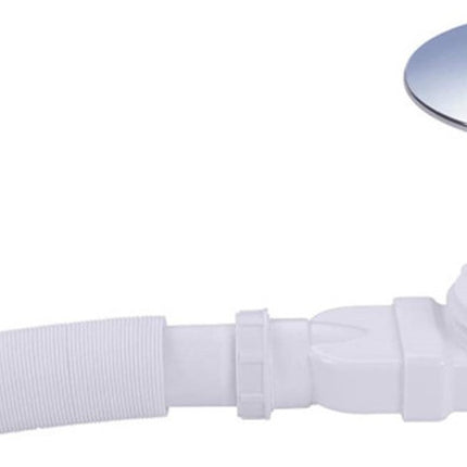 Shower tray siphon - Shower tray drains - Flat shower tray - Extra flat shower tray siphon - Drain set - Shower tray siphon - Shower tray siphon flat - For flat shower trays - Silver and white - Plastic.