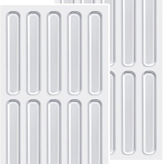 Silicone Bumper Caps - Pack of 20 - Self-Adhesive Buffers - Door Stoppers - Door Buffer - Transparent Bumper Caps - Shock Absorbers - Wall Protection - For Furniture, Doors, Drawers & Glass Tables - 63*10*2 mm.