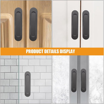 4 pieces - Sliding door handle - Sliding door handle - black - 149*35*6 mm - Furniture handle - Furniture handle - Door fitting - Furniture knob - Self-adhesive - metal.