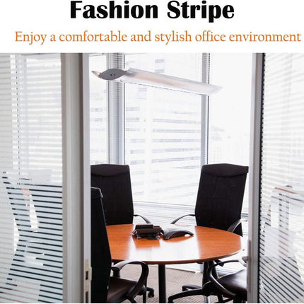 Window film - Easy installation - Glue-free adhesive film for windows and bathrooms - Static - 45cm*4M - 1/2 matte stripes - PVC - Translucent.