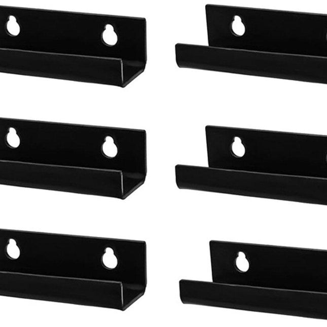 6 pieces - Record holder - Wall mount - 10*3.5*3 cm - Record stand - Record rack - black - Acrylic - Display - Vinyl rack - LP rack.