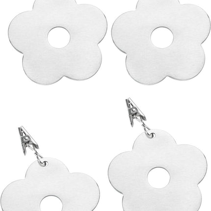 Table Weights - 4 pieces - Heavy Tablecloth Weights - Stainless Steel - Tablecloth Weights - Flowers.
