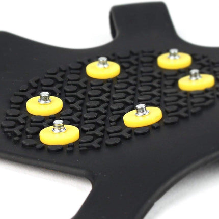 Snow grips over shoes/boots 10 studs Ice Traction Universal Slip on Stretch Fit Snow and Ice, Snow Cleats Crampons Ice Spikes Snow Grips for Winter - M (36-40).